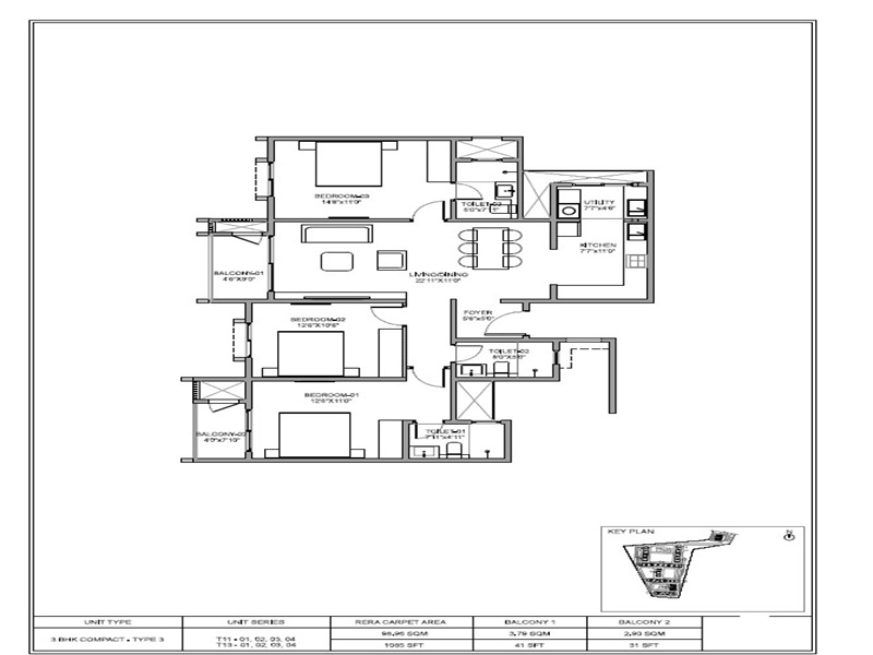 3 BHK Floor Plan